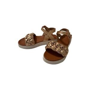 MIA Shoes Joley Gold Braided Platform Sandals, Girl's Size 4M/Women's Size 6